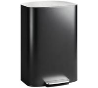 HOMCOM 50L Kitchen Bin with Soft-Close Lid and Stay-Open Function, Stainless Steel Pedal Bin with Removable Inner Bucket, Carry Handle for Kitchen, Office, Home, Black