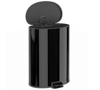 HOMCOM 50L Kitchen Pedal Bin, Rubbish Bin with Soft-Close Lid, Black | Stay-Open Lid, Removable Inner Bucket, Fingerprint-Resistant Stainless Steel, for Kitchen, Home, Office, Recycling