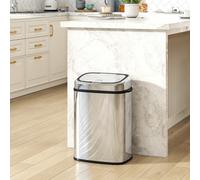 HOMCOM 50L Sensor Bin, Stainless Steel Kitchen Bin With Automatic Close, Silver