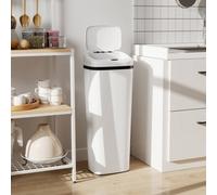 Homcom 50L Sensor Bin, Stainless Steel Slim Kitchen Bin, Fingerprint-Proof