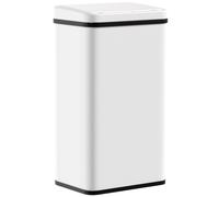 HOMCOM 50L Sensor Bin with Soft-Close Lid, Stainless Steel Automatic Touchless Motion Sensor Kitchen Bin, White