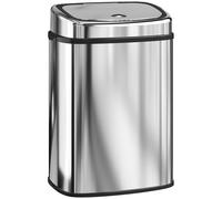 HOMCOM 50L Stainless Steel Sensor Bin - Silver Tone