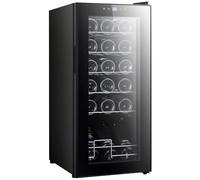 HOMCOM 50L Wine Cooler 18 Bottles 5-18° Freestanding Wine Fridge Black