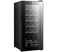 HOMCOM 50L Wine Cooler, 18 Bottles, 5-18 Freestanding Wine Fridge with Glass