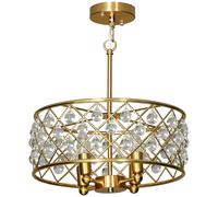 HOMCOM 51 Crystallite Four-Bulb Chandelier - Gold-Tone