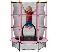 HOMCOM 55" Kids Trampoline with Enclosure Net and Bottom 4.6FT | Toddler Trampoline, Outdoor Indoor Use, Reinforced Steel Frame, for Ages 3-10 Years