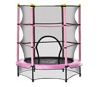 HOMCOM 55" Kids Trampoline with Enclosure Net and Bottom Net 4.6FT Pink