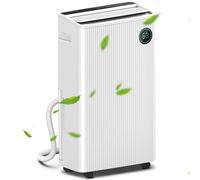 HOMCOM 5500mL Quiet Compact Dehumidifier with Air Purifier, 24H Timer, 5 Modes, 16L/Day, Electric Moisture Air Dryer for Home Laundry Basement, White Aosom UK