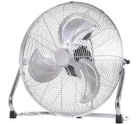 HOMCOM 20" Chrome Metal Floor Fan with Tilting, High Velocity, 3 Speed, Portable Gym Fan for Home Office, Silver