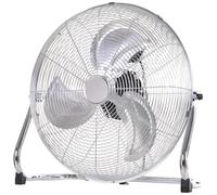 HOMCOM 20" Chrome Metal Floor Fan with Tilting, High Velocity, 3 Speed, Portable Gym Fan for Home Office, Silver Silver