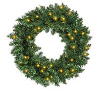 Homcom Christmas Wreath 50 Warm White Led Lights Ideal Artificial Decor