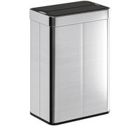 HOMCOM 55L Sensor Bin Large Automatic Touchless Soft-Close Lid Silver Tone