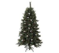 HOMCOM 5ft/150cm Artificial Christmas Tree, 490 Branch Tips, Green | Fir Hinged Xmas Tree, Foldable Metal Stand, Easy Assembly for Home Office Holiday Decoration