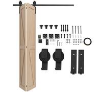Bi-Folding Sliding Barn Door Hardware Kit Sliding Door Kit HOMCOM Black 1590mm x 2055mm