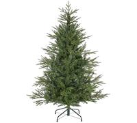 HOMCOM 5ft Artificial Christmas Tree 1724 Tips Metal Base Realistic Green