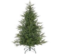 HOMCOM 5ft Artificial Christmas Tree 1724 Tips Metal Base Realistic Green | Hinged Xmas Tree, Easy to Assemble