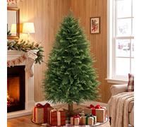 Homcom 5Ft Artificial Christmas Tree, Auto Open, Fir Wood Base, Green