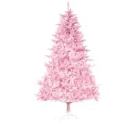 HOMCOM 5FT Artificial Christmas Tree Holiday Decoration Automatic Open Pink | Xmas Holiday Tree Decoration, for Home Party
