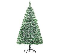 HomCom 5ft Artificial Indoor Christmas Tree - 416 Tips, Metal Stand, Green