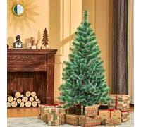 Homcom 5Ft Artificial Christmas Tree Metal Stand Home Decoration Gift In Green Green 5ft