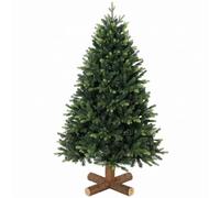 HOMCOM 5ft Artificial Christmas Tree, Solid Fir Wood Stand, Green | Hinged Xmas Tree with 1620 PE & PVC Branch Tips, Auto Open, Home Office Holiday Decoration