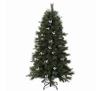 HOMCOM 5ft Artificial Christmas Tree with 490 Branch Tips for Holiday Decor in Green HOMCOM Green 5ft
