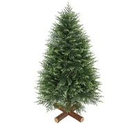 HOMCOM 5ft Artificial Christmas Tree, Auto Open, Fir Wood Base, Green | Hinged Xmas Tree, Dense 513 PE & PVC Branch Tips, Realistic Base, Home Office Decor