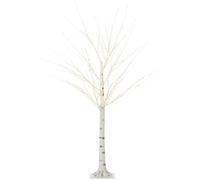 HOMCOM 5ft Artificial White Birch Tree Light Warm White Pre-Lit LED Light