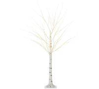 HOMCOM 5ft Artificial White Birch Tree Light Warm White Pre-Lit LED Light