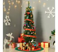 Homcom 5Ft Christmas Tree Easy Assembly Artificial Pine Tree Tall Holiday In Green Green
