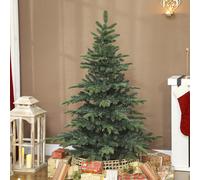 HOMCOM 5ft Christmas Tree, Hinged Xmas Tree with Realistic Branches, Green