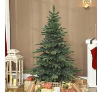 HOMCOM 5ft Christmas Tree, Hinged Xmas Tree with Realistic Branches - Green - 5ft