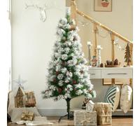 Homcom 5Ft Christmas Xmas Tree Pine Look And Metal Stand Snow Gift 184 Tips