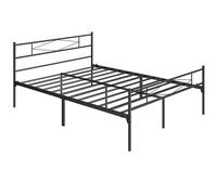 HOMCOM 5ft King Bed Frame with Headboard and Footboard, Metal Platform Bed Frame with 32 cm Underbed Storage, Black
