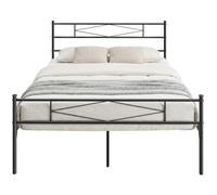 Homcom 5Ft King Bed Frame With Steel Slat Support, Noise-Free, Black