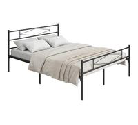 Homcom 5Ft King Bed Frame With Steel Slat Support, Noise-Free, Black