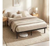 Homcom 5Ft King Bed Frame With Underbed Storage, No Box Spring Needed In Black Black