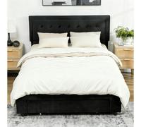 HOMCOM 5ft King Size Ottoman Bed with Gas Lift End Opening, Black