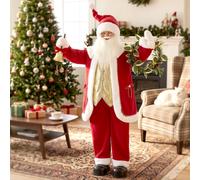 HOMCOM 5ft Life Size Christmas Singing Santa Claus with Bell and Wreath