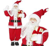 HOMCOM 5ft Life Size Singing Santa Claus, Standing Musical Animated Santa | 150cm, Rotating Head, Waving Hand, Gift, Posable Arms, Handcrafted, Sound Touch Activated, Moving Christmas Figure Decoration