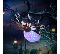 Homcom 5Ft Long Halloween Inflatable Spider Blow-Up Outdoor Led Garden Display