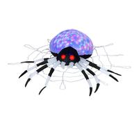 HOMCOM 5FT Long Halloween Inflatable Spider, Hanging Giant Spider with Colourful LED Light, Blow-Up Outdoor LED Garden Display for Lawn, Party