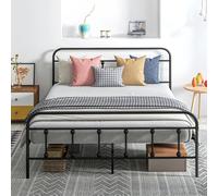 Homcom 5Ft Metal King Platform Bed Frame W/ Underbed Storage Headboard Black