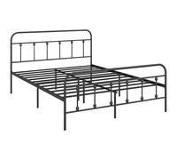 Homcom 5Ft Metal King Platform Bed Frame W/ Underbed Storage Headboard Black