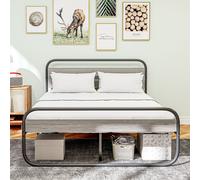 HOMCOM 5ft Metal Platform King Size Bed Frame with Under Bed Storage, none