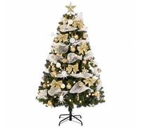 Homcom 5Ft Pre-Lit Christmas Tree With 150 Led Lights, 8 Modes, 450 Tips In Green Green
