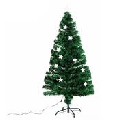 Homcom 5FT Prelit Artificial Christmas Tree Fibre Optic Star LED Light Holiday Home Xmas Decoration with LED Light
