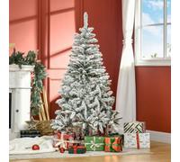 Homcom 5Ft Snow Flocked Artificial Christmas Tree W/ Realistic Branch Tips