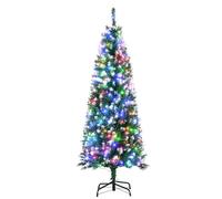 HOMCOM 5FT Tall Prelit Pencil Slim Artificial Christmas Tree Green