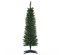 HOMCOM 5ft Unlit Artificial Christmas Tree Pencil Slim Xmas Tree Green